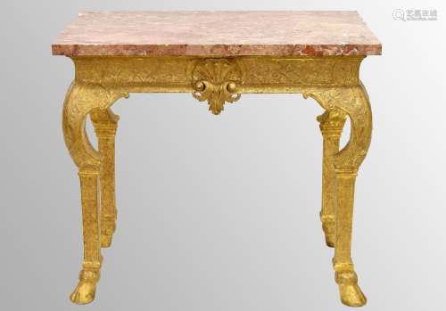 George I giltwood side table in the manner of James Moore, t...