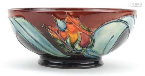 Moorcroft pottery bowl hand painted with tulips, 16cm in dia...