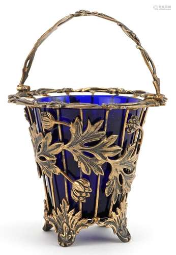 John Henry Odell, Elizabeth II silver gilt basket with swing...