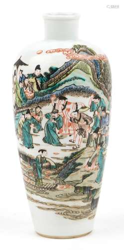 Chinese porcelain vase hand painted in the famille verte pal...