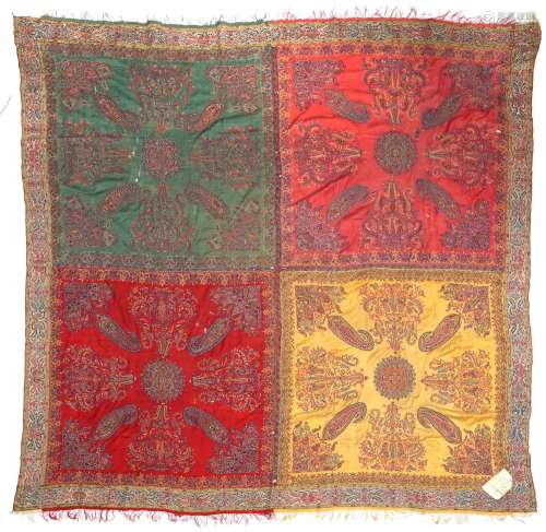 19th century Indian Kashmir/cashmere textile or shawl with H...