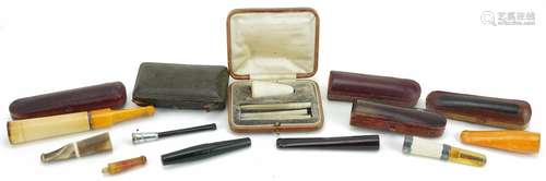 Eight late 19th/early 20th century cigarette holders includi...