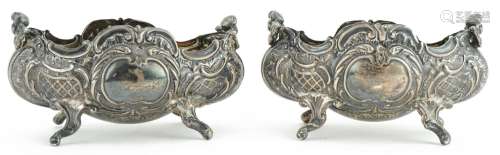 Charles Boyton, pair of Victorian silver open salts mounted ...
