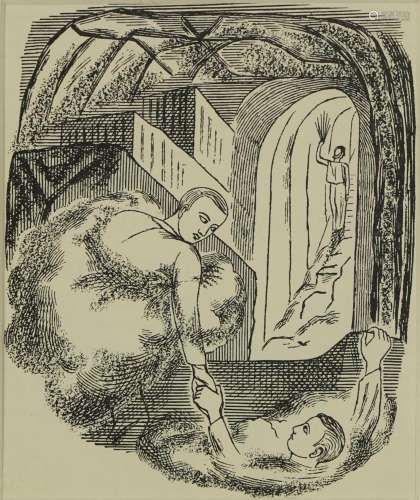 Edward Bawden - Death and the Dreamer, print, various inscri...
