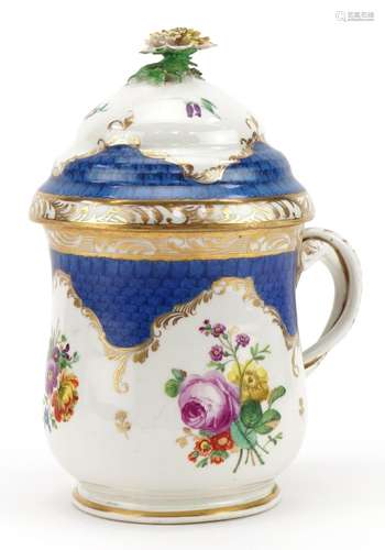 Vienna, Austrian porcelain lidded baluster chocolate cup han...