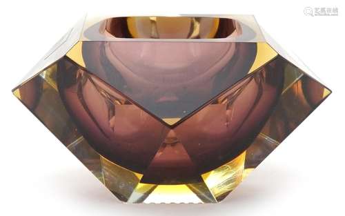 Murano Sommerso two colour glass dish, 13cm wide : For furth...