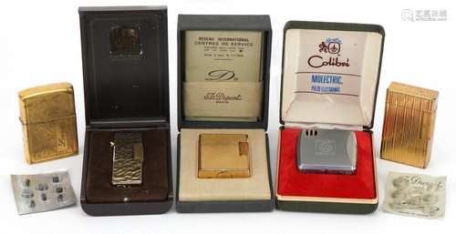 Vintage and later lighters including two S J Dupont, one wit...