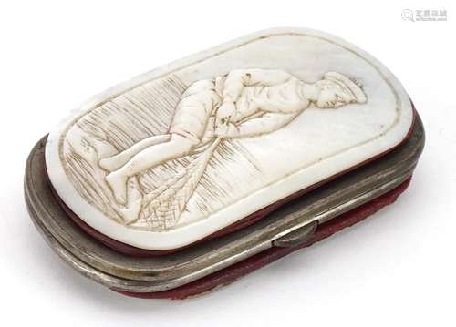 Early 20th century mother of pearl coin purse carved with a ...