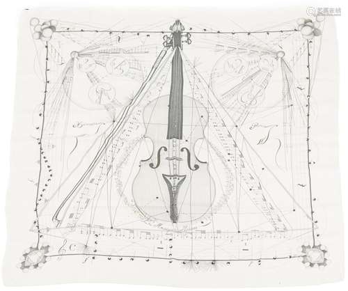 Hermes silk violin scarf, 88cm x 84cm : For further informat...