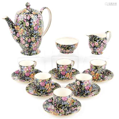 Royal Winton six place chintz coffee service comprising coff...