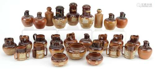 Collection of Doulton Lambeth stoneware miniatures including...