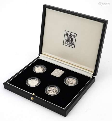 United Kingdom one pound silver proof piedfort collection by...