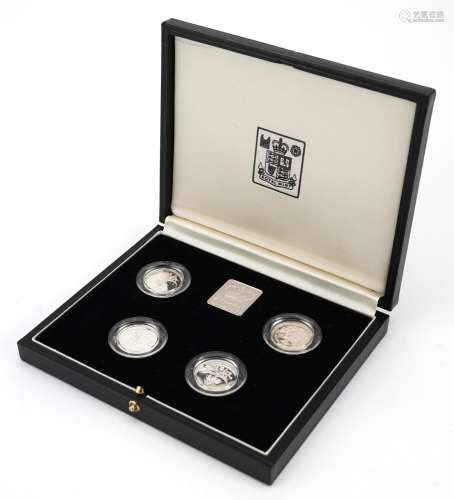 United Kingdom one pound silver proof piedfort collection by...