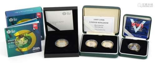 United Kingdom silver proof coins by The Royal Mint comprisi...