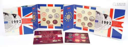 Three United Kingdom uncirculated coin collections by The Ro...