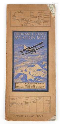 Ordnance Survey aviation map, scale four miles to one inch, ...