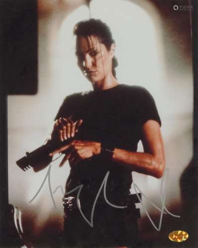 Angelina Jolie, Tomb Raider signed photo, mounted, framed an...