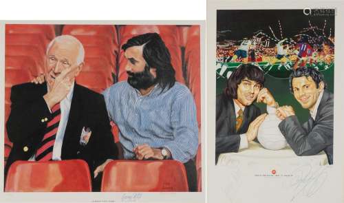 Two footballing interest pencil signed prints titled Back to...