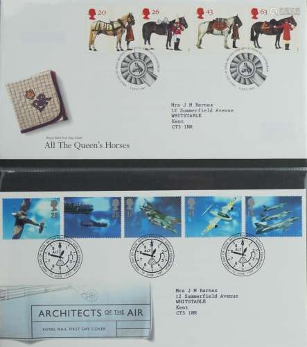Collection of British first day covers arranged in an album,...