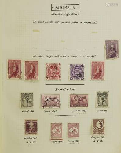 Collection of 20th century Australian stamps arranged in an ...