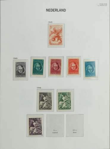 Collection of 20th century Netherlands stamps arranged in an...