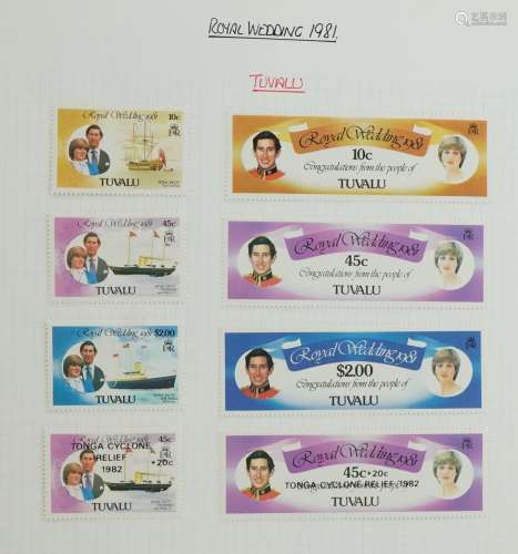 Collection of 1980s Commonwealth mint or unused stamps arran...