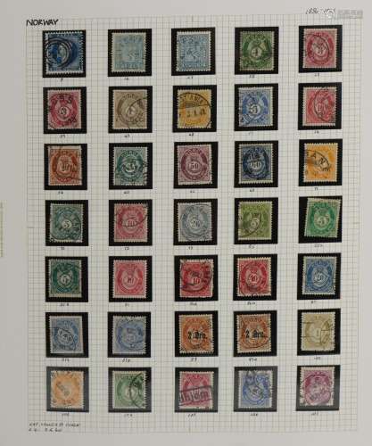 Collection of 19th and 20th century Norwegian stamps arrange...