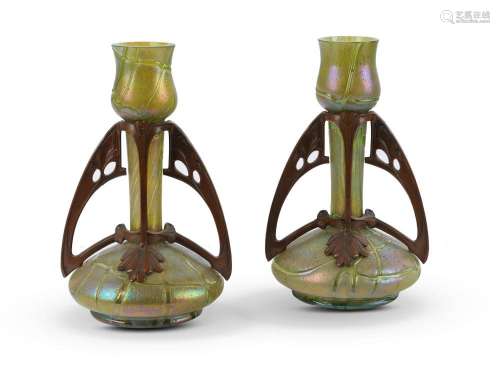 Pair of art nouveau vases, Bohemia, Around 1905/10