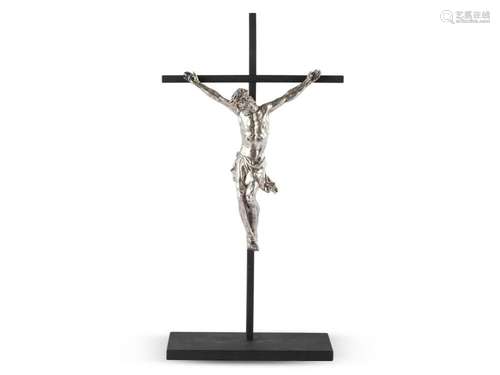 Christ on the cross, Silver mounted on iron cross, 18th cent...