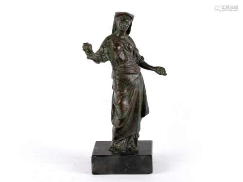 Priestess, 19th century, Cast bronze, on stone base