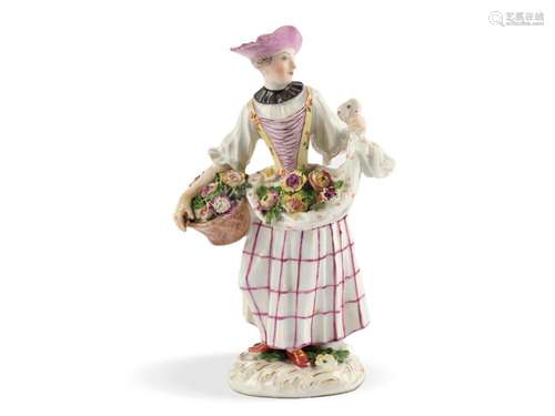 Porcelain figure gardener, 18th/19th century