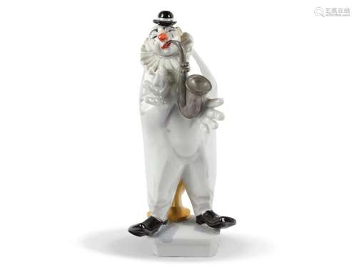 Meissen Porcelain, Clown with saxophone, Porcelain painted