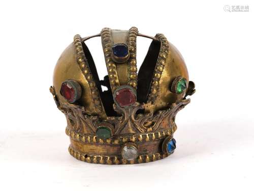 Baroque crown, Brass, adorned with semi-precious stones