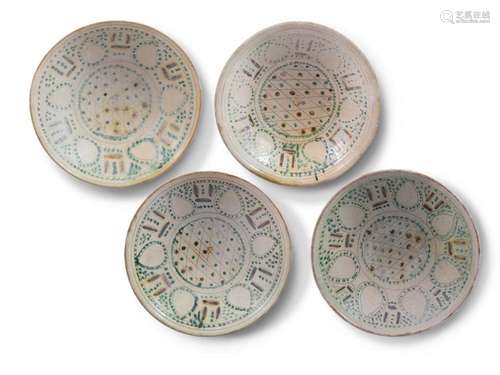 4 plates, Nishapur, Antique