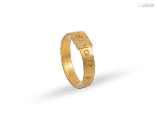 Loyalty ring with inscription, FIDEM CONSTANTINO, Roman