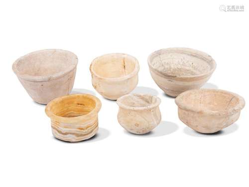 6 bowls, Alabaster?