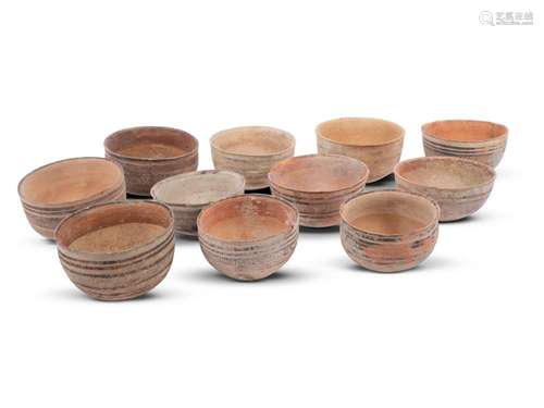 11 small bowls with net ribbon decoration, Indus civilisatio...