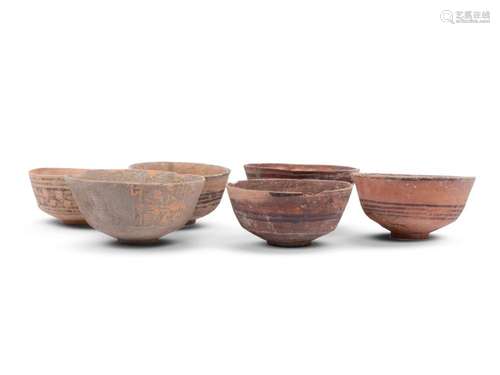 6 small bowls with different decorations, Indus civilisation...