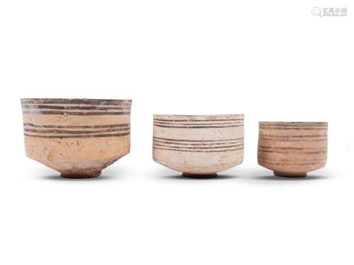 3 bowls with line decoration, Indus civilisation, Nal cultur...