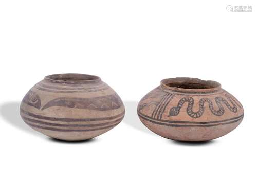 2 vessels with snake decoration, Indus civilisation, Nal cul...