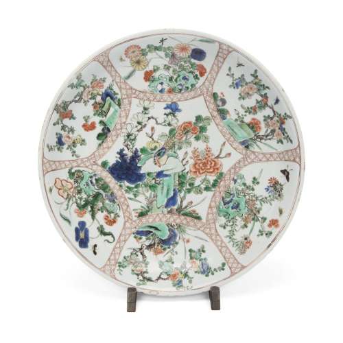A Chinese famille verte 'pheasant and flower' charger<br />
...