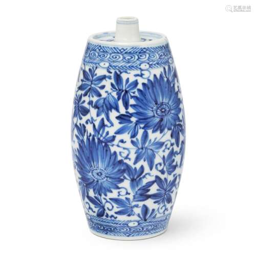 A Chinese blue and white ‘spirit’ bottle<br />
<br />
Qing d...