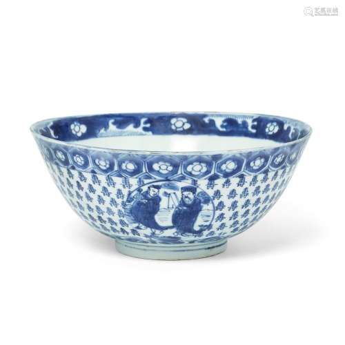 A Chinese blue and white ‘Immortals’ bowl<br />
<br />
Ming ...