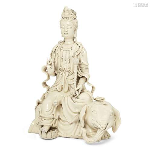 A Chinese blanc-de-chine figure of Guanyin<br />
<br />
Earl...
