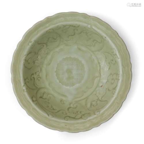 A Chinese Longquan celadon foliate dish<br />
<br />
Ming dy...