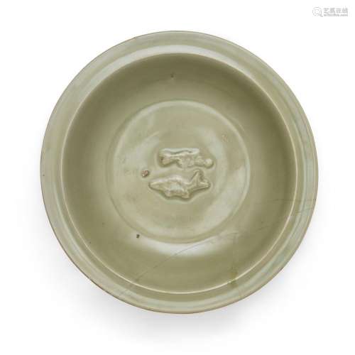 A Chinese Longquan celadon-glazed 'twin fish' dish<br />
<br...