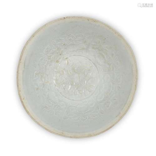 A Chinese qingbai-glazed moulded 'lotus' bowl<br />
<br />
S...