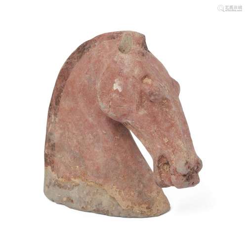 A Chinese grey stoneware model of a horse's head<br />
<br /...