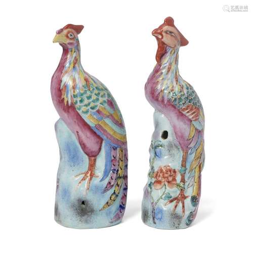 Two Chinese famille rose phoenixes<br />
<br />
Qing dynasty...