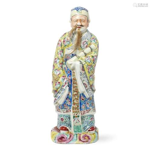 A Chinese famille rose figure of Zhang Guolao<br />
<br />
L...